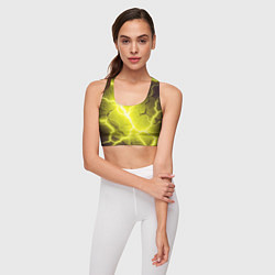 Топик спортивный женский Color yellow black, цвет: 3D-принт — фото 2