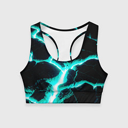 Женский спортивный топ Color light blue black