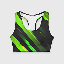 Женский спортивный топ Color black green