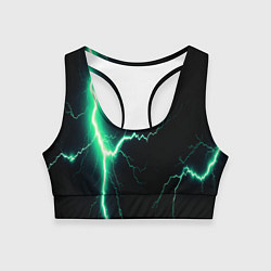 Топик спортивный женский Lightning turquoise, цвет: 3D-принт