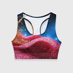 Топик спортивный женский Волнистая с блестками текстура, цвет: 3D-принт