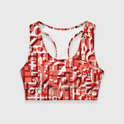 Топик спортивный женский Красно-белый объёмный эффект, цвет: 3D-принт