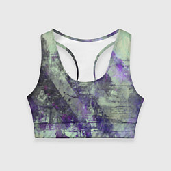 Женский спортивный топ Абстракция - atomic violet in green