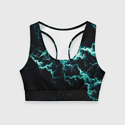 Топик спортивный женский Lightning light blue glow, цвет: 3D-принт