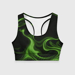 Топик спортивный женский Green black, цвет: 3D-принт