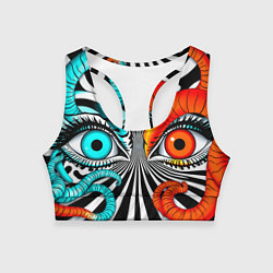 Топик спортивный женский Глаз и щупальца, цвет: 3D-принт