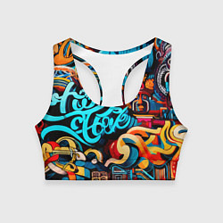 Топик спортивный женский Abstract graffiti - ai art, цвет: 3D-принт