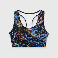 Женский спортивный топ Звёздно-кислотная абстракция