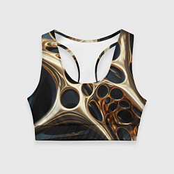 Женский спортивный топ Черно-золотая абстракция