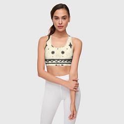 Топик спортивный женский Африканские примитивные узоры, цвет: 3D-принт — фото 2
