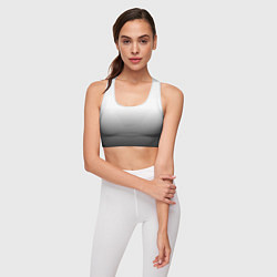 Топик спортивный женский Из белого в чёрный градиент с точками, цвет: 3D-принт — фото 2