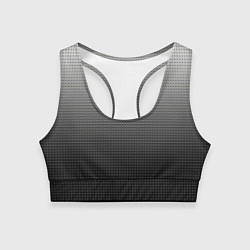 Топик спортивный женский Градиент металлический тёмно-серый, цвет: 3D-принт