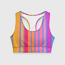 Топик спортивный женский Теплые цветные полосы, цвет: 3D-принт