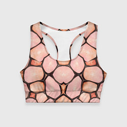 Топик спортивный женский Розовые пятна жирафа, цвет: 3D-принт
