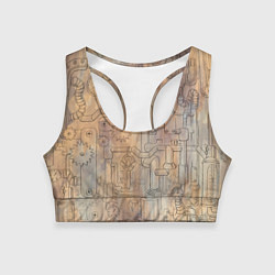 Топик спортивный женский Стимпанк элементы, цвет: 3D-принт