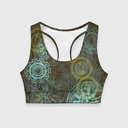 Топик спортивный женский Стимпанк механизм, цвет: 3D-принт