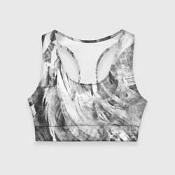 Женский спортивный топ Абстракция - grey and white swirls