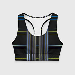 Топик спортивный женский Neon yellow blue white, цвет: 3D-принт