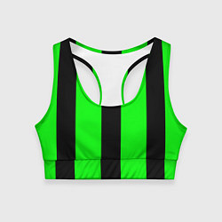 Топик спортивный женский Color green black line, цвет: 3D-принт