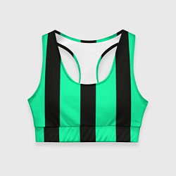 Топик спортивный женский Color turquoise black line, цвет: 3D-принт