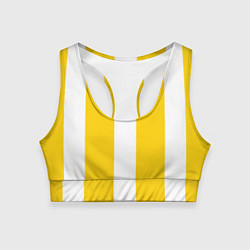 Женский спортивный топ Color yellow white line