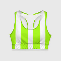 Топик спортивный женский Color light green white stripes, цвет: 3D-принт