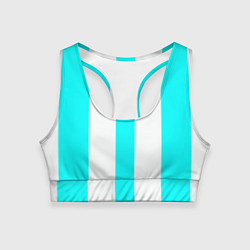 Женский спортивный топ Color light blue white lines