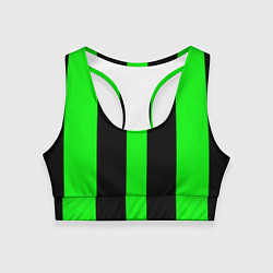 Топик спортивный женский Color green black lines, цвет: 3D-принт