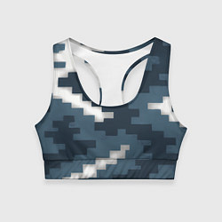 Топик спортивный женский Пиксельная текстура камуфляж, цвет: 3D-принт
