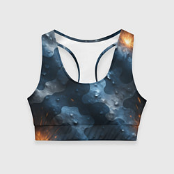 Женский спортивный топ Синий камуфляж с каплями