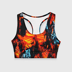 Женский спортивный топ Абстрактная текстура рыжего пламени