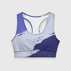 Топик спортивный женский Сине-голубые неравномерные полосы, цвет: 3D-принт