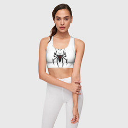 Топик спортивный женский Паук на белом - the web of Fate, цвет: 3D-принт — фото 2