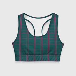 Топик спортивный женский Color dark cage pink stripes, цвет: 3D-принт