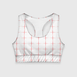 Топик спортивный женский Color white red crosses, цвет: 3D-принт
