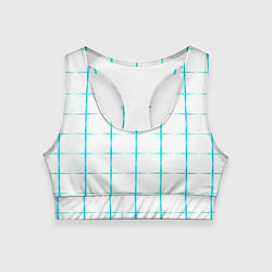 Женский спортивный топ Color white light blue crosses