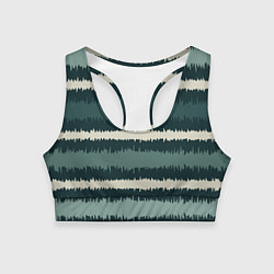 Женский спортивный топ Полосы зигзагообразные зеленые