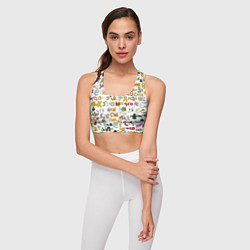 Топик спортивный женский Ребусы паттерн, цвет: 3D-принт — фото 2