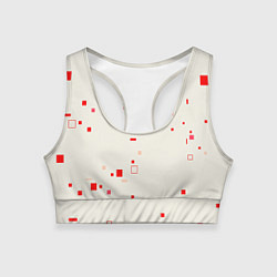 Топик спортивный женский Color white red shapes, цвет: 3D-принт