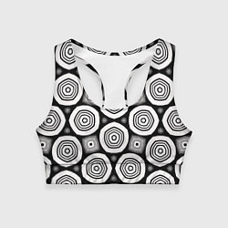 Топик спортивный женский Пятиугольные кольца, цвет: 3D-принт