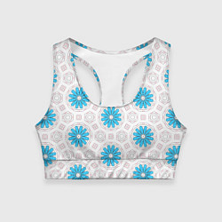 Женский спортивный топ Цветочно-геометрический узор