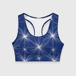 Топик спортивный женский Звезды на синем фоне, цвет: 3D-принт