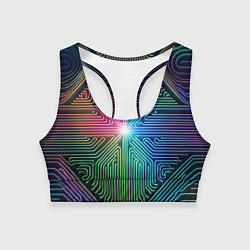Женский спортивный топ Линейная графика