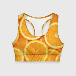 Топик спортивный женский Апельсин, цвет: 3D-принт