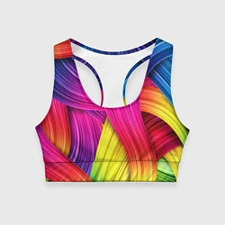 Топик спортивный женский Абстракция цвета, цвет: 3D-принт