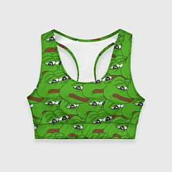 Топик спортивный женский Sad frogs, цвет: 3D-принт