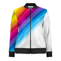 Олимпийка женская РАДУЖНЫЕ ПОЛОСЫ RAINBOW Z, цвет: 3D-черный