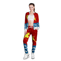 Олимпийка женская Герб Магадана, цвет: 3D-белый — фото 2