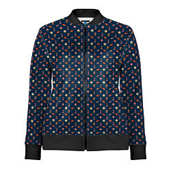 Олимпийка женская Новогодний фон, цвет: 3D-черный