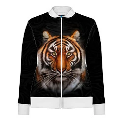 Олимпийка женская Реалистичный тигр Realistic Tiger, цвет: 3D-белый